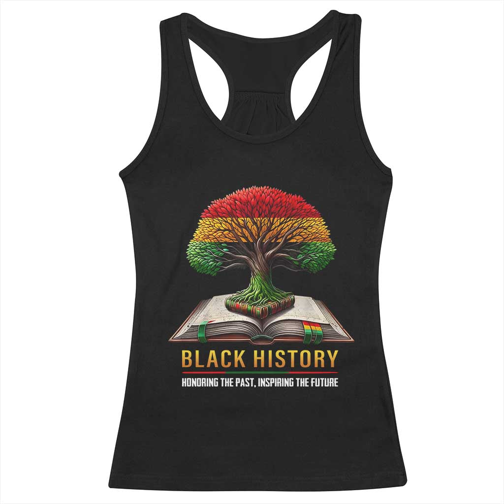 Black History Teacher Racerback Tank Top Honoring The Past Inspiring The Future Tree of Life