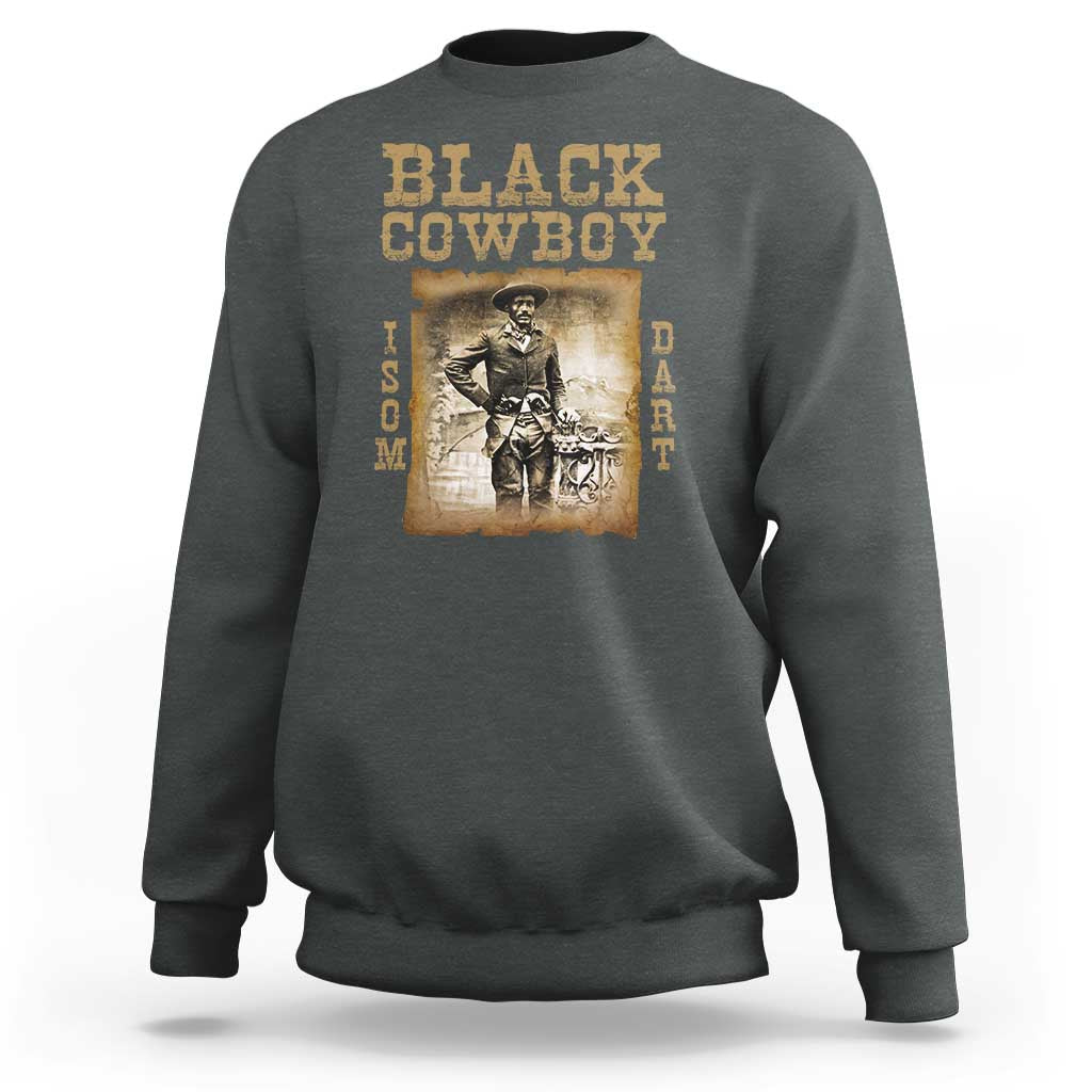 Isom Dart Sweatshirt Black Cowboy Western Legend Vintage