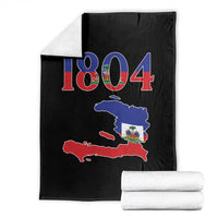 1804 Haiti Map and Flag Throw Blanket Haitian Heritage Pride Graphic