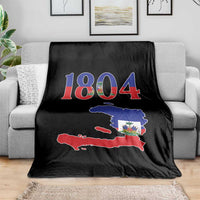 1804 Haiti Map and Flag Throw Blanket Haitian Heritage Pride Graphic