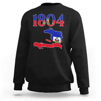 1804 Haiti Map and Flag Sweatshirt Haitian Heritage Pride Graphic