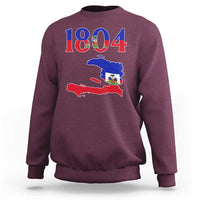 1804 Haiti Map and Flag Sweatshirt Haitian Heritage Pride Graphic