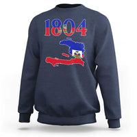 1804 Haiti Map and Flag Sweatshirt Haitian Heritage Pride Graphic