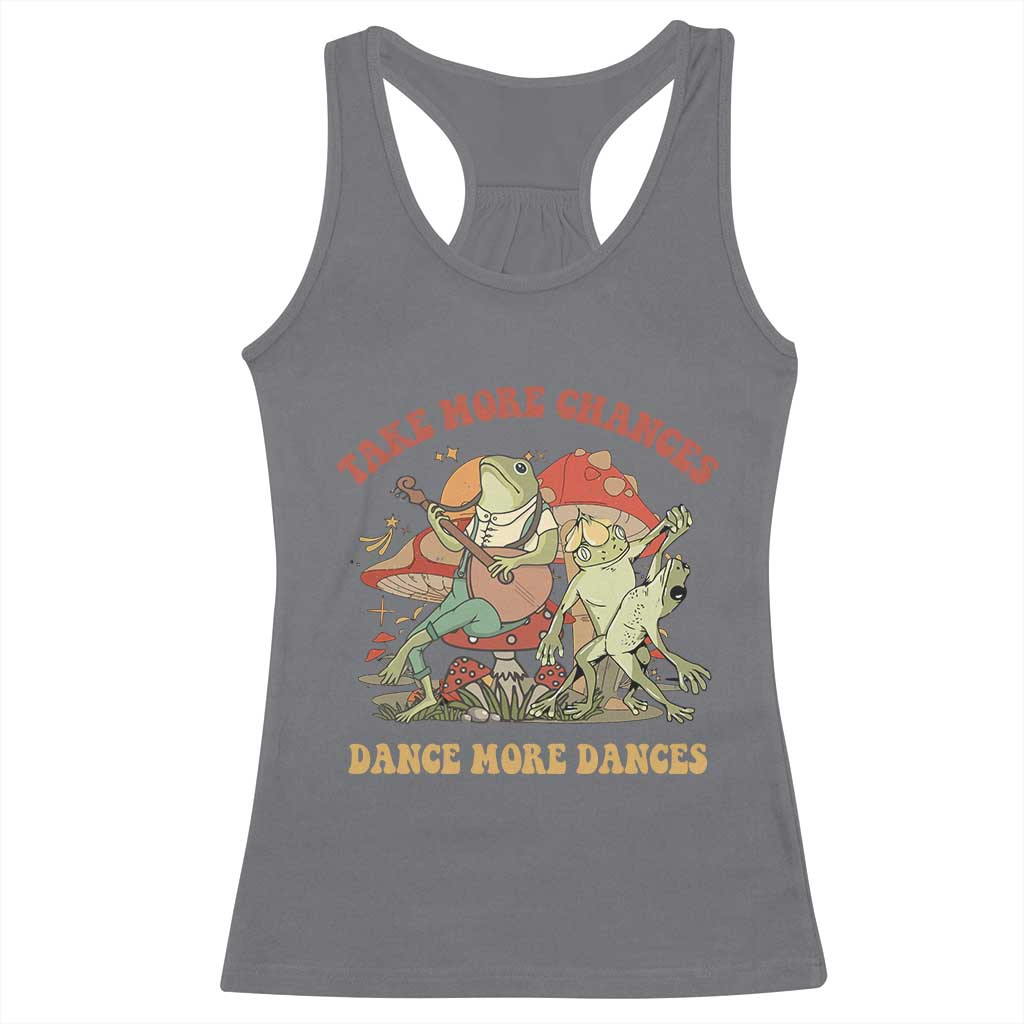 Cottagecore Aesthetic Frog Racerback Tank Top Take More Chances Dance More Dances