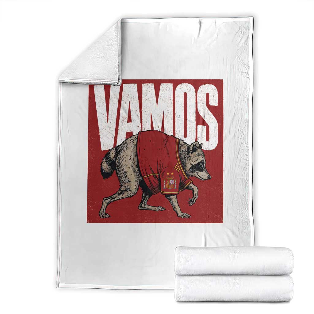 Funny Jimothy Vamos Spain Soccer Fans Parody Throw Blanket Seattle Raccoon Espana Champs Victory Celebration
