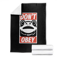 Don't Obey Portland Frog Throw Blanket Protest Parody Poster Graphic - Wonder Print Shop
