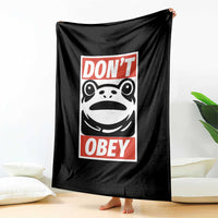 Don't Obey Portland Frog Throw Blanket Protest Parody Poster Graphic - Wonder Print Shop
