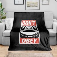 Don't Obey Portland Frog Throw Blanket Protest Parody Poster Graphic - Wonder Print Shop