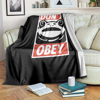 Don't Obey Portland Frog Throw Blanket Protest Parody Poster Graphic - Wonder Print Shop