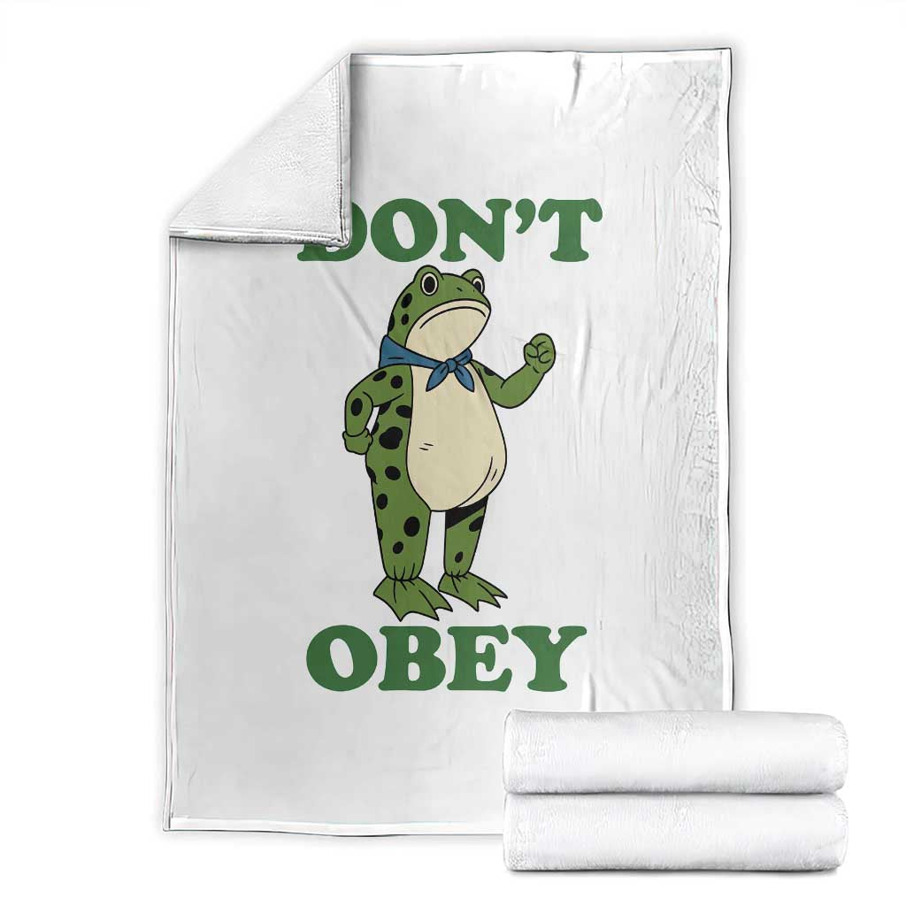 Don't Obey Portland Frog Throw Blanket Resist Inflatable Frogs Protest - Wonder Print Shop