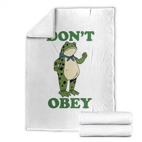 Don't Obey Portland Frog Throw Blanket Resist Inflatable Frogs Protest - Wonder Print Shop