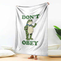 Don't Obey Portland Frog Throw Blanket Resist Inflatable Frogs Protest - Wonder Print Shop