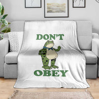 Don't Obey Portland Frog Throw Blanket Resist Inflatable Frogs Protest - Wonder Print Shop