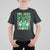 Retro St Patrick's Day T Shirt For Kid One Lucky Dude Green Checkered Heart Groovy