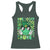 Retro St Patrick's Day Racerback Tank Top One Lucky Dude Green Checkered Heart Groovy