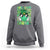 Retro St Patrick's Day Sweatshirt One Lucky Dude Green Checkered Heart Groovy