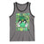 Retro St Patrick's Day Tank Top One Lucky Dude Green Checkered Heart Groovy