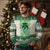 Retro St Patrick's Day Knitted Sweatshirt One Lucky Dude Green Checkered Heart Groovy