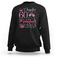 Women's 60th birthday sweatshirt, black crewneck with glitter graphic print