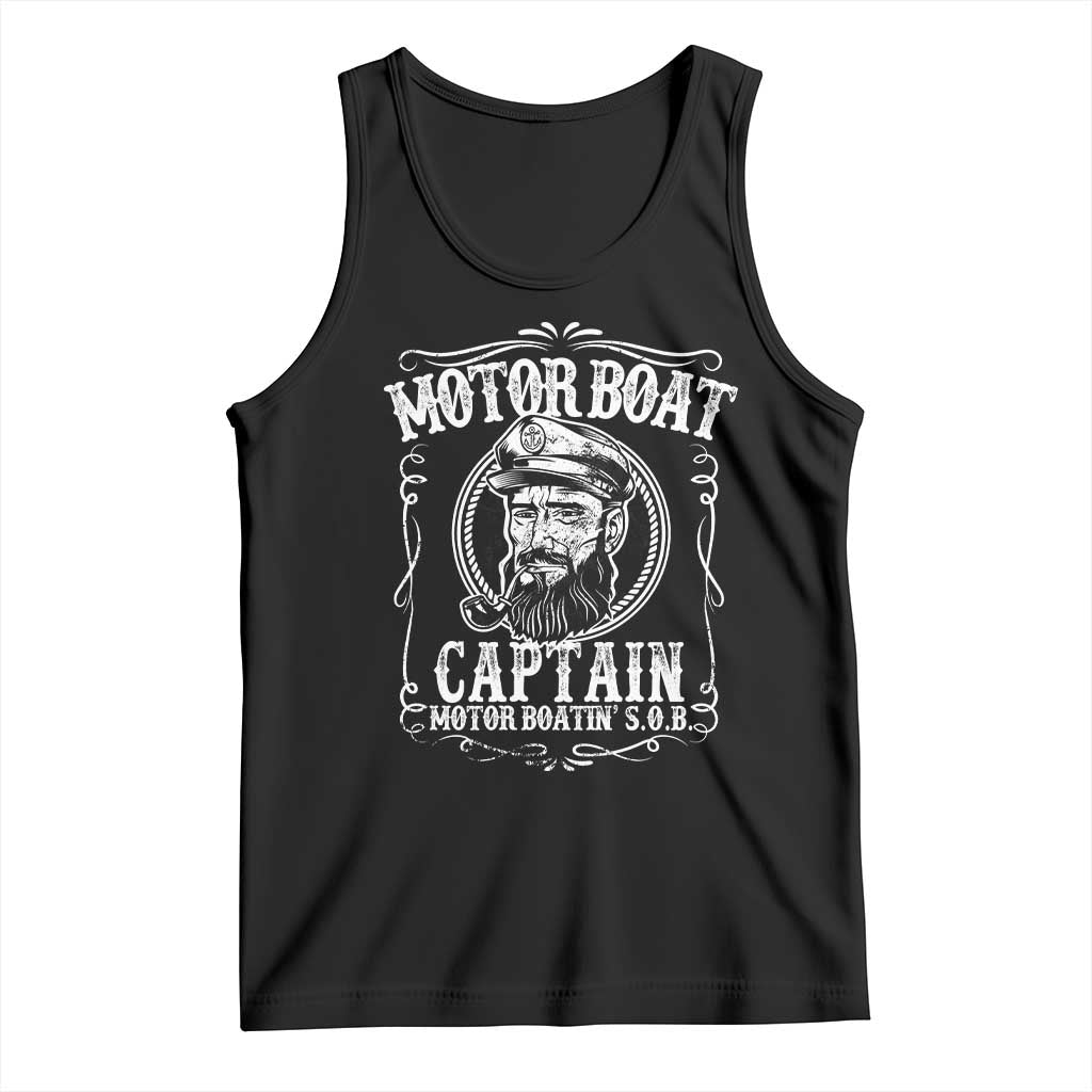 Motor Boat Captain Tank Top Funny Boating Pontoon Party Motor Boatin Lake Life