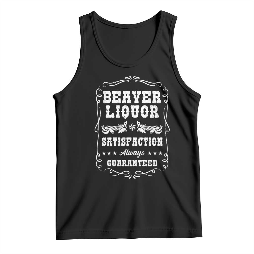 Funny Beaver Liquor Tank Top Adult Drinking Humor Pun Vintage