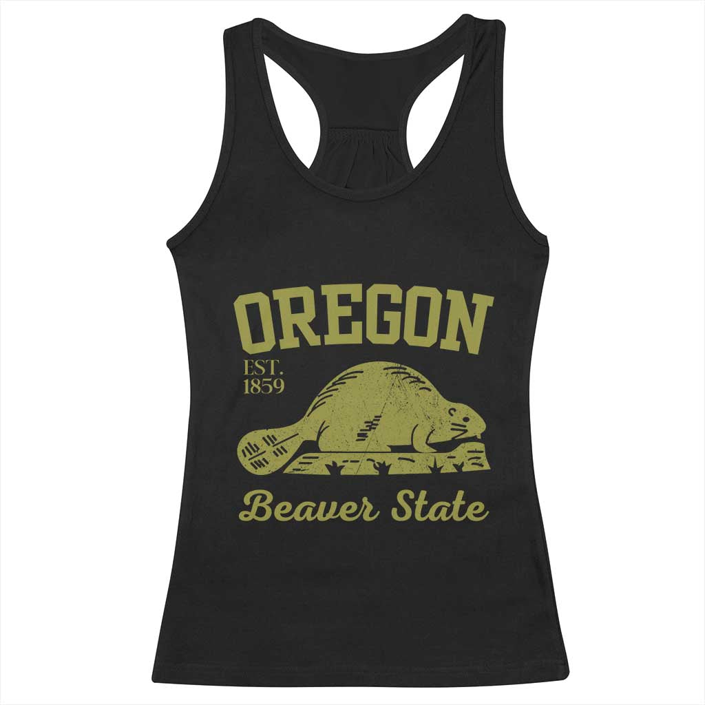 Beaver State Oregon Racerback Tank Top Est 1859 Vintage Flag