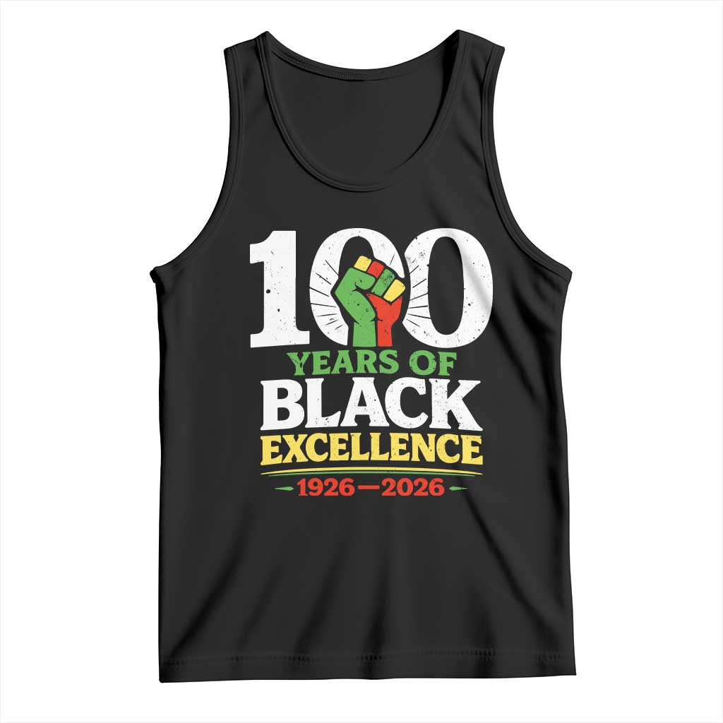 100 Years of Black Excellence 1926 2026 Tank Top Pan-African Raised Fist Pride Honoring Black History Legacy