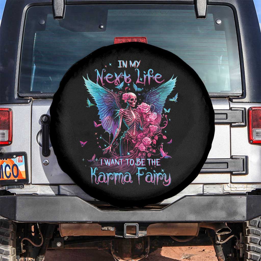 Fairy Skeleton Spare Tire Cover In My Next Life I Want To Be The Karma Colorful Rose Angel Skull