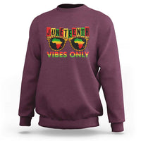 Juneteenth Vibes Only Sweatshirt Afro Pride Sunglasses Black History Celebration - Wonder Print Shop