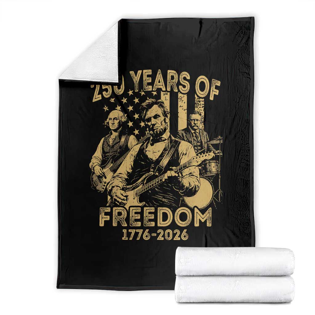250 Years of Freedom US Presidents Rock Band Throw Blanket Funny Abraham Lincoln George Washington Teddy Roosevelt Concert 1776 to 2026