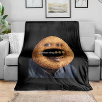 Funny Sonion Ring Cursed Meme Graphic Throw Blanket Surreal Deep Fried Onion Ring Joke