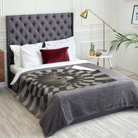 Spooky Screaming Ghost 3D Halloween Optical Illusion Throw Blanket Boo Sheet Checkerboard Vortex Graphic