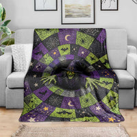 Wicked Witch Mosaic Vortex Pit 3D Halloween Optical Illusion Throw Blanket Dark Gothic Horror Graphic