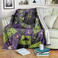 Wicked Witch Mosaic Vortex Pit 3D Halloween Optical Illusion Throw Blanket Dark Gothic Horror Graphic