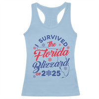 Light blue racerback tank top with printed Florida Blizzard graphic