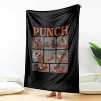 Cute Baby Monkey Punch with Plush Toy Graphic Throw Blanket