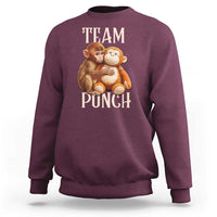 Team Punch Cute Baby Monkey Hugging Plush Toy Graphic Sweatshirt