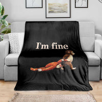 I’m Fine Funny Monkey Meme Throw Blanket Viral Punch Baby Monkey Relatable Cute Gift