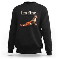 I’m Fine Funny Monkey Meme Sweatshirt Viral Punch Baby Monkey Relatable Cute Gift
