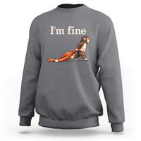 I’m Fine Funny Monkey Meme Sweatshirt Viral Punch Baby Monkey Relatable Cute Gift