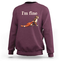 I’m Fine Funny Monkey Meme Sweatshirt Viral Punch Baby Monkey Relatable Cute Gift