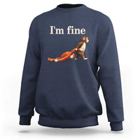 I’m Fine Funny Monkey Meme Sweatshirt Viral Punch Baby Monkey Relatable Cute Gift