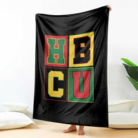 HBCU Block Letter Pride Graphic Throw Blanket College Support Statement Black Excellence