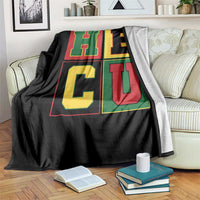 HBCU Block Letter Pride Graphic Throw Blanket College Support Statement Black Excellence