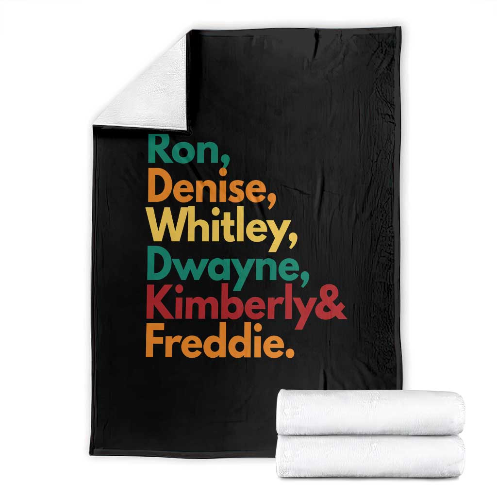 90s Black Sitcom HBCU Culture Tribute Throw Blanket Ron Denise Whitley Dwayne Kimberly Freddie