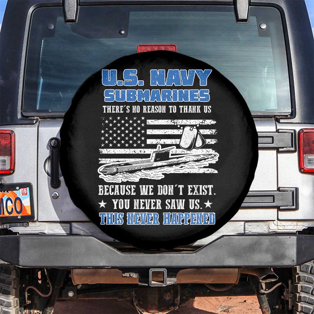 Navy Veteran Spare Tire Cover We Don't Exist You Never Saw Us Submarine Funny