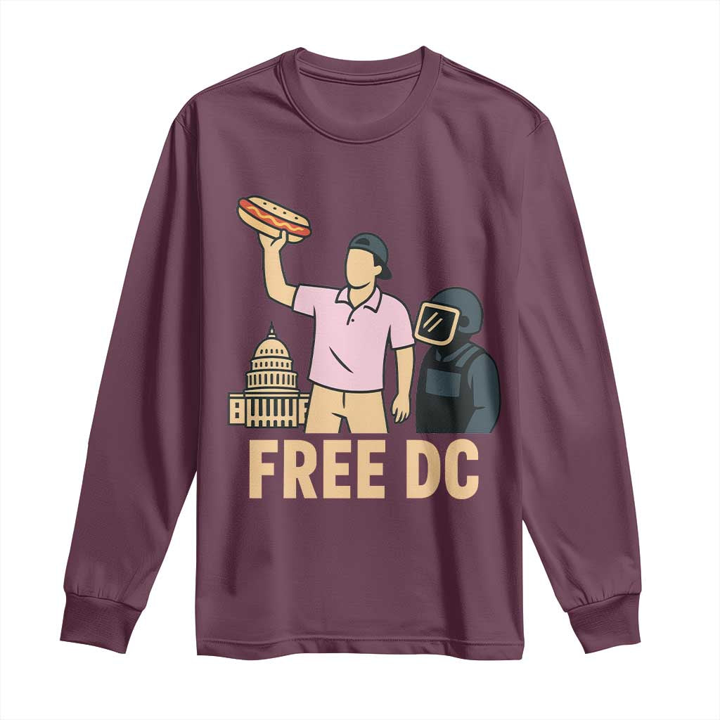 Free DC Sandwich Guy Long Sleeve Shirt Washington DC Pride Political Satire - Wonder Print Shop