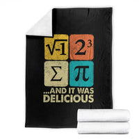 Funny Number Pi Throw Blanket I Ate Some Pie and It Was Delicious Funny PI Day Math Pun - Wonder Print Shop