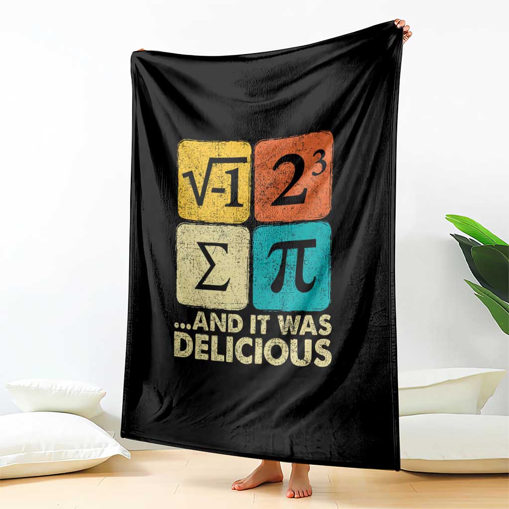 Funny Number Pi Throw Blanket I Ate Some Pie and It Was Delicious Funny PI Day Math Pun - Wonder Print Shop