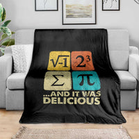 Funny Number Pi Throw Blanket I Ate Some Pie and It Was Delicious Funny PI Day Math Pun - Wonder Print Shop